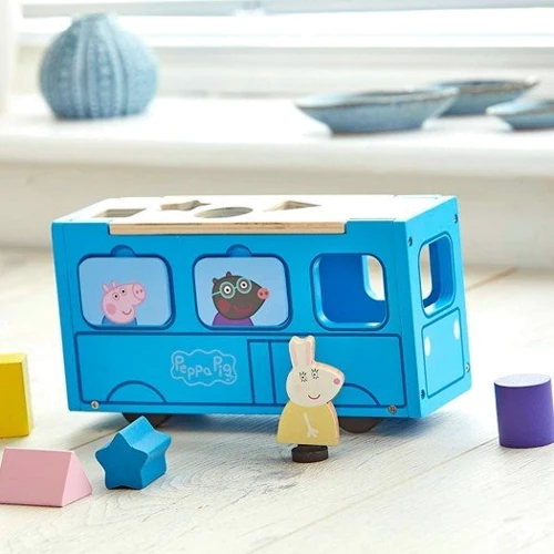 Дерев'яний ігровий набір-сортер Peppa Pig - Шкільний автобус Пеппи