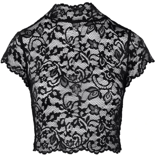 Топ Noir Handmade F303 Essence lace top with high collar Вlack, XXL