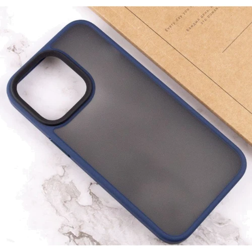 Чехол для iPhone Mobile Case TPU+PC Metal Buttons Blue for iPhone 15 Plus: Материалы Термополиуретан