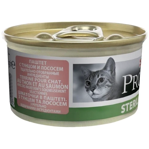 Влажный корм Pro Plan Sterilised для кастрированных котов с тунцом и лососем 5x85 г (7613037569643): Класс Супер премиум