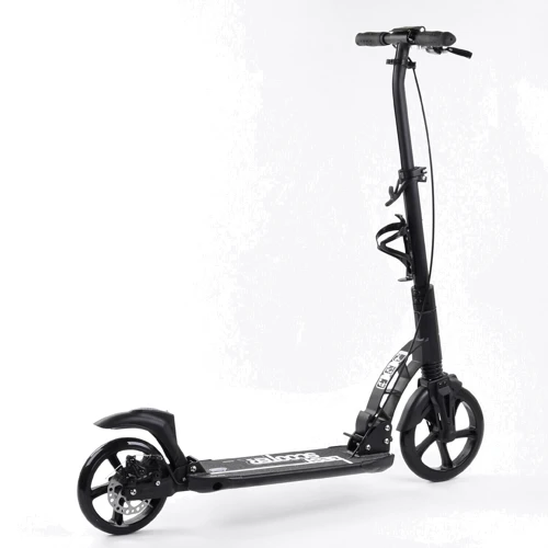 Самокат двухколесный Best Scooter PU колеса, 2 амортизатора, дисковый тормоз Black (100078): Тип тормоза ножной