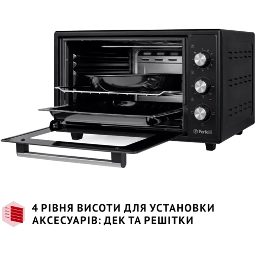 Електрична духовка настільна PERFELLI CLASSIC 37 BLACK фото 7