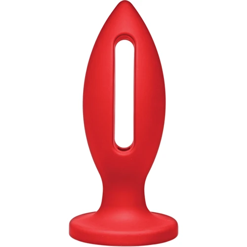 Силиконовая анальная пробка Doc Johnson Kink Lube Luge Premium Silicone Plug 6", 14х5 см, красный