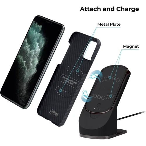 Зарядное устройство Pitaka Wireless Charger MagEZ Juice Aramid Black (MJ1002) фото 8