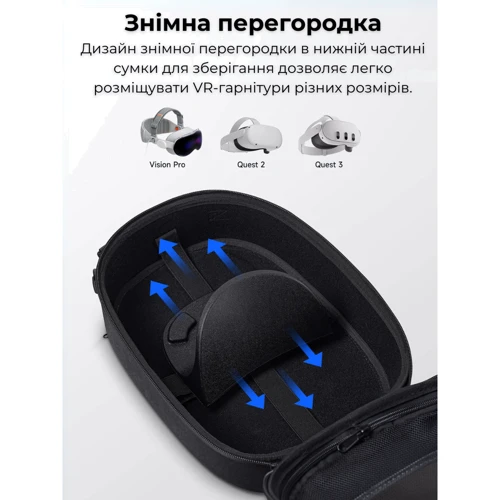 Аксессуар для приставок Сумка-чехол JSAUX BG0114 для VR-гарнитуры: Vision Pro, Quest 2, Quest 3, PS VR, PS VR2 | Консолей: Steam Deck/OLED, ROG Ally/X, Switch, Swith OLED