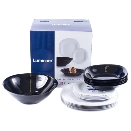 Столовий сервіз Luminarc Carine Granit&Black (N7669): Кількість предметів в наборі 19