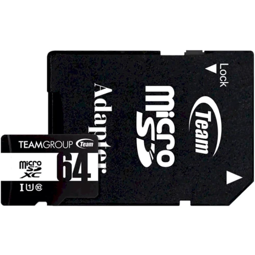 Карта памяти Team 64GB microSDXC Class 10 UHS-I U1 + adapter (TUSDX64GCL10U03)