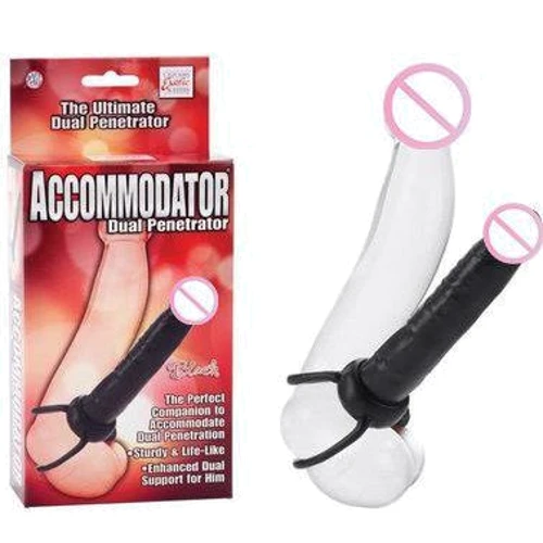 Насадка для двойного проникновения Accommodator Dual Penetrators, 15.5x3 см, черный