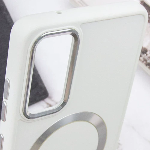 Аксессуар для смартфона TPU Case Bonbon Metal Style with MagSafe White for Samsung S901 Galaxy S22: Цвет белый
