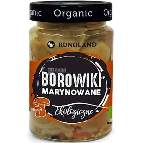 Гриби білі Runoland мариновані органічні 300 г (5901641001317)