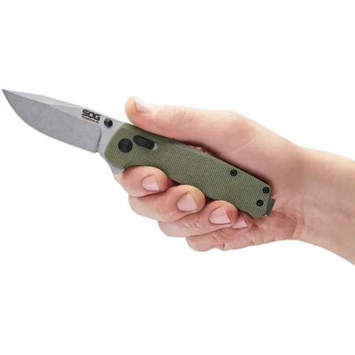 Нож SOG Terminus XR G10 Olive Drab box ( SOG TM1022-BX): Система открывания одной рукой Есть
