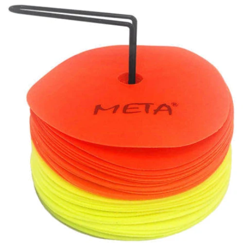 Набор плоских разметочных фишек Meta Floor Marker Set of 24 оранжевый, желтый Уни 15 см (1800002460)