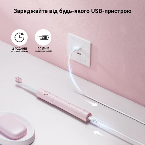 Зубная щетка Fairywill E11 pink фото 4
