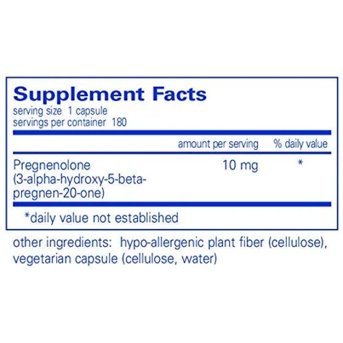 Pure Encapsulations Pregnenolone 10 mg 180 caps Прегненолон (PE-00220): Форма выпуска Капсулы