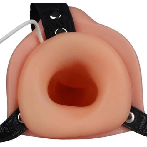 Двойной полый страпон с вибрацией LoveToy Vibrating Unisex Hollow Double Penetrator
