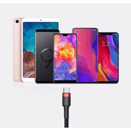 Кабель Baseus USB Cable to USB-C Cafule 2A 3m Red (CATKLF-U09) фото 13