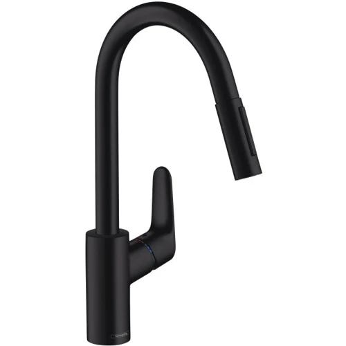 Змішувач HANSGROHE FOCUS 240 з витяжним душем матовий чорний (31815670)