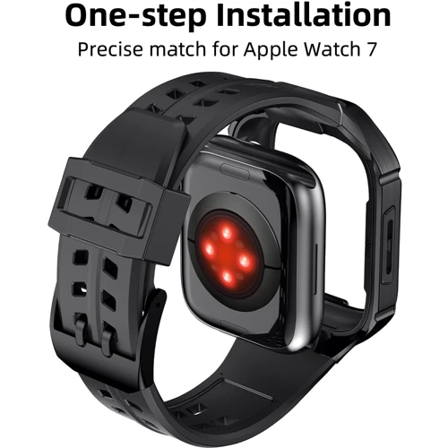 Аксессуар для Watch Rubber TPU with Stainless Steel Case Black (FLS181115) for Apple Watch 44/45/49mm Ultra: Совместимость Apple Watch 49mm, Apple Watch 45mm, Apple Watch 44mm