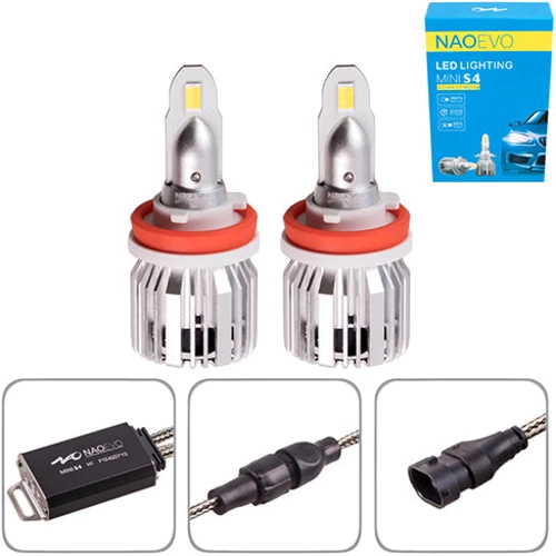Світлодіодна автолампа PULSO Naoevo S4/LED/H8/H9/H11/H16/Flip Chip/9-16V/30W/3600Lm/EMERGENCY3000K/3000K/4300K/6500K (S4-H8/H9/H1: Колірна температура, K 6500