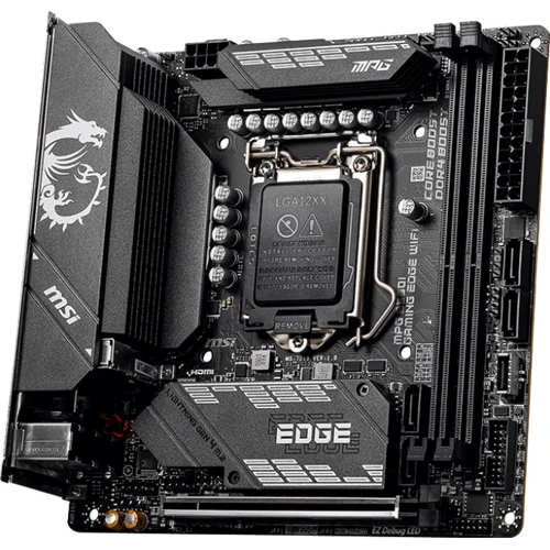 MSI MPG B560I GAMING EDGE WIFI: Разъемы на плате SATA 3.0, M.2