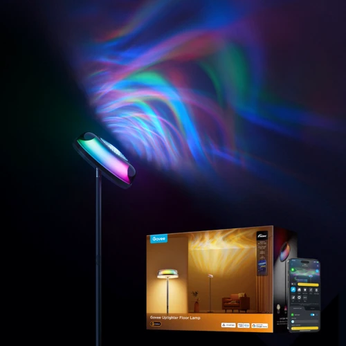 Торшер розумний Govee H60B0 Uplighter Floor Lamp, 1000Lm, RGBWW+RGBIC+WW, WI-FI/Bluetooth, чорний (H60B0311)