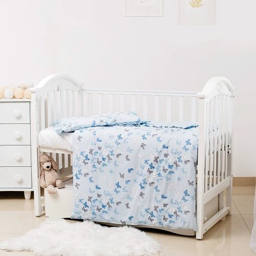Сменная постель Twins Romantic Spring collection Butterfly blue, голубой (3 эл) (3024-RS-04)