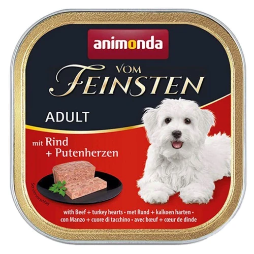 Влажный корм Vom Feinsten Adult with Beef + Turkey hearts для собак с говядиной и индюшачьими сердцами 150 г ( 401772182612)