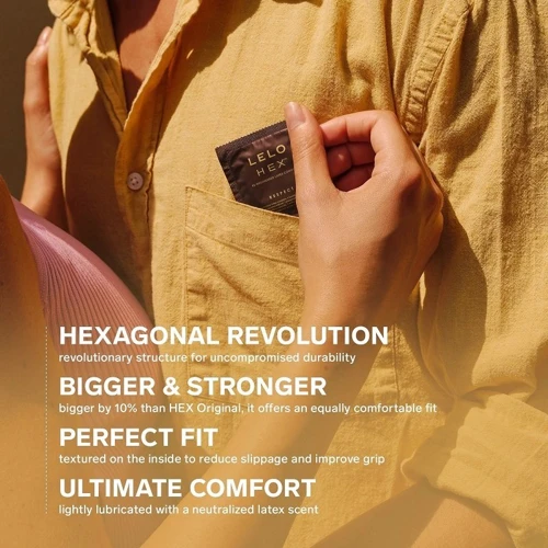 Презервативы LELO HEX Condoms Respect XL 12 Pack (тонкие и суперпрочные, увеличенный размер)