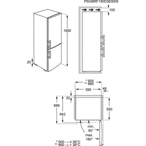 Холодильник Electrolux EN3441JOX: Загальний об'єм, л 311
