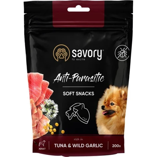 М'які ласощі Savory з антипаразитарним ефектом для собак, тунець та дикий часник 200г (4820232631324): Тип Снеки