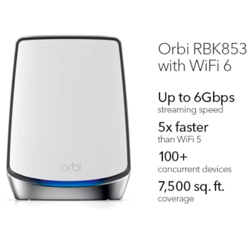 Маршрутизатор Wi-Fi Netgear RBK853 3-pack (RBK853-100EUS): Интерфейс подключения (LAN-порт) 4x10/100/1000