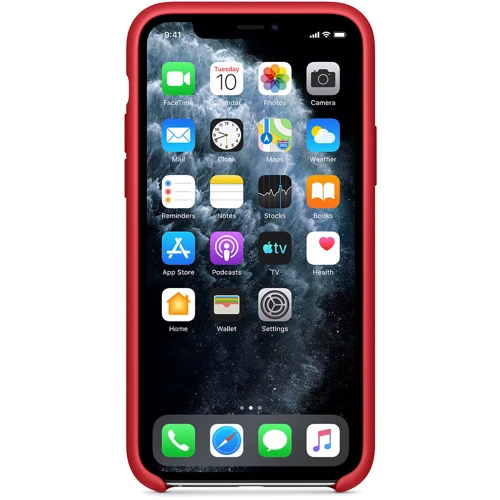 Чехол для iPhone Mobile Case Silicone Soft Cover Red for iPhone 11 Pro: Цвет красный