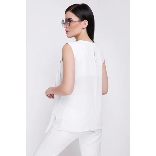 Блуза FashionUp BZ-1625E 44 біла без рукава: Сезон літо