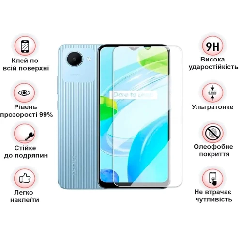 Аксесуар для смартфона BeCover Tempered Glass для Realme C30/C30s/C33 (708567): Колір прозрачный