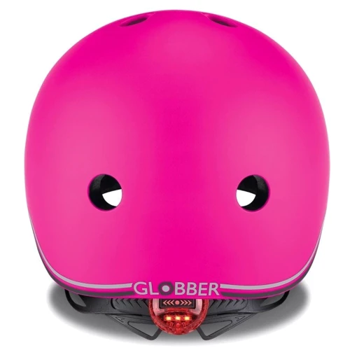 Шолом захисний дитячий GLOBBER EVO LIGHTS, пастельний рожевий, з ліхтариком, 45-51см (XXS / XS): Колір рожевий