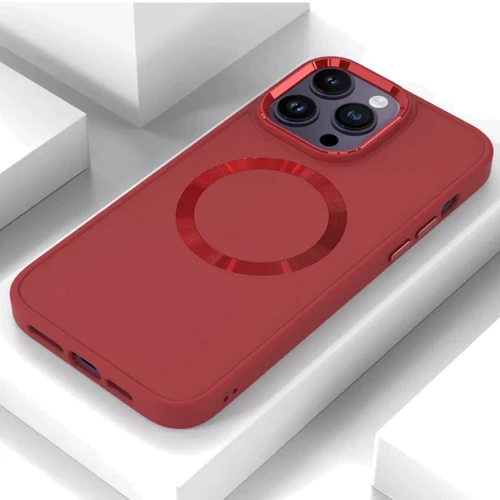 Чехол для iPhone TPU Case Bonbon Metal Style with MagSafe Red for iPhone 16 Pro Max: Цвет красный