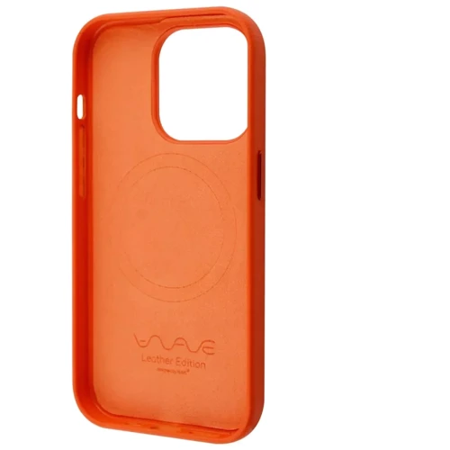 Чехол для iPhone WAVE Premium Leather Edition Case with MagSafe Orange for iPhone 14 Pro фото 7