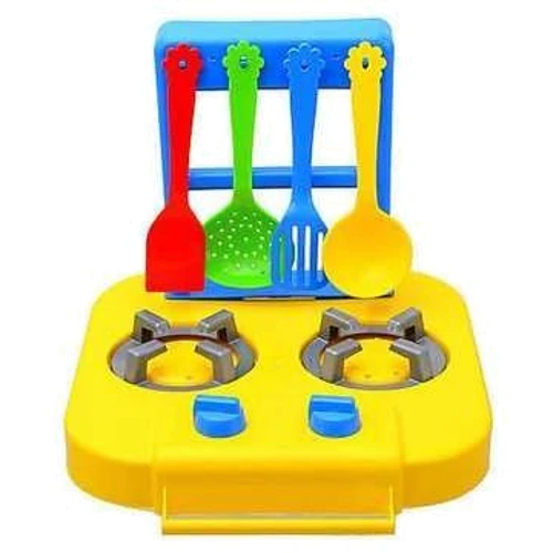 Набір посуду з плитою Tigres Ромашка 25 шт, у відерці, жовтий (39153)