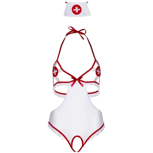 Костюм непослушной медсестры Leg Avenue Roleplay Naughty Nurse OS White/Red