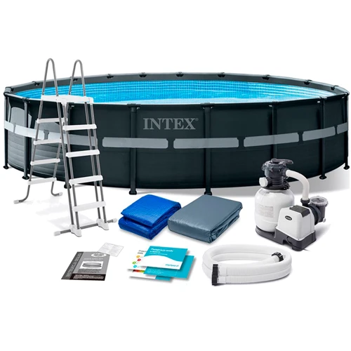 Каркасный бассейн Intex 26330, 549 x 132 см (6 000 л/ч, лестница, тент, подстилка)