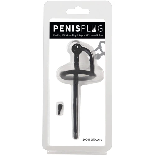 Уретральная вставка с кольцом для головки Orion Penis plug Piss Play with Stop