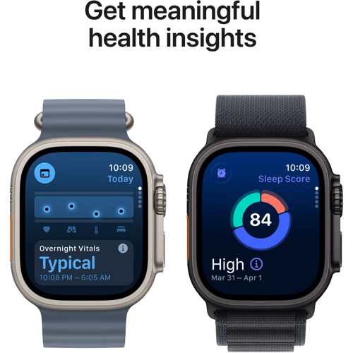 Apple Watch Ultra 3 GPS + Cellular 49mm Natural Titanium Case with Light Blue Alpine Loop - Medium (MEWM4)