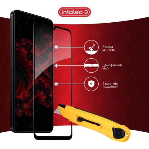 Intaleo Tempered Glass Full Glue Black for Xiaomi Redmi 14C: Цвет черный