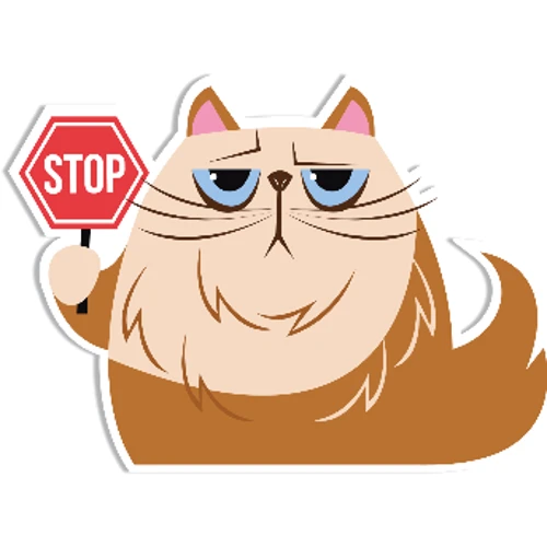Наклейка на холодильник Cat stop бежевый