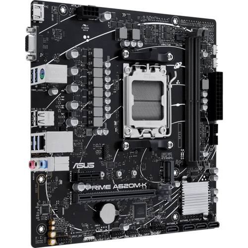 ASUS PRIME A620M-K: Разъемы на плате СОМ, USB 2.0, USB 3.2 Gen 1, PCI Express x1