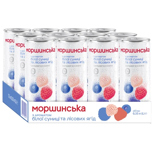 Вода Моршинська сильногазированная с ароматом белой земляники и лесных ягод 12х0.33 л (DS482001700243112)