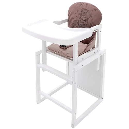Стульчик-трансформер Babyroom Винни-240 белый пластиковая столешница шоколад-капучино (мишка с сердцем) (680578): Тип трансформер