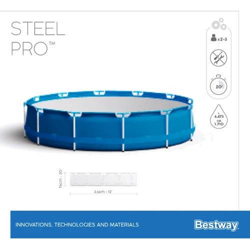Бассейн Bestway каркасный 366-76 см (56681) (фильтр-насос, в коробке) фото 7