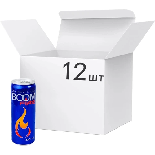 Упаковка енергетичного напою Boom Fire 12х0.33 л (4860112000086_12)