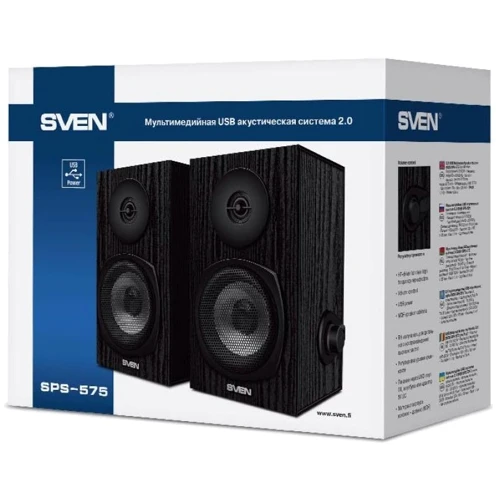 Акустична система SVEN SPS-575 black: Діапазон відтворюваних частот 60 - 20000 Гц